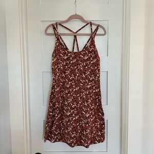 Old Navy Brown Leaf Print Dress
